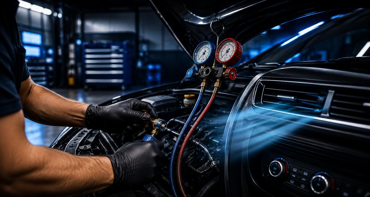 Recarga de gás de ar-condicionado automotivo